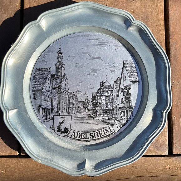 1984 Pewter Plate Adelsheim Germany - Picture 1 of 6